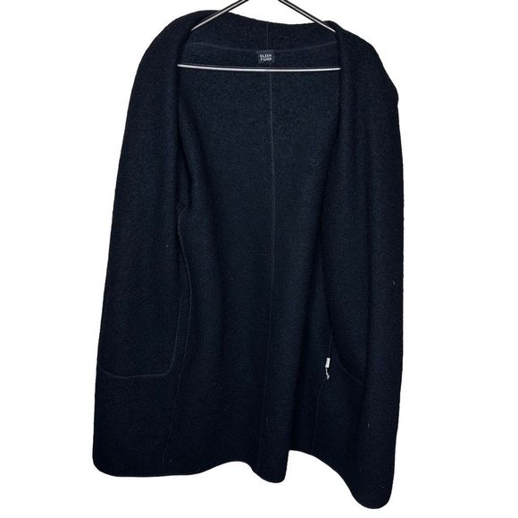 Eileen Fisher Wool Boiled Long Coat Large - Picture 7 of 8